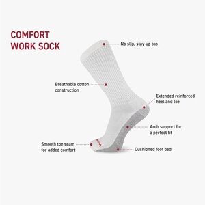 New Wolverine Men's White and Gray Crew Socks 1 pairs